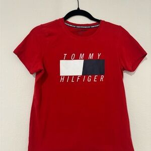 Tommy Hilfiger Red Tee with Logo Block